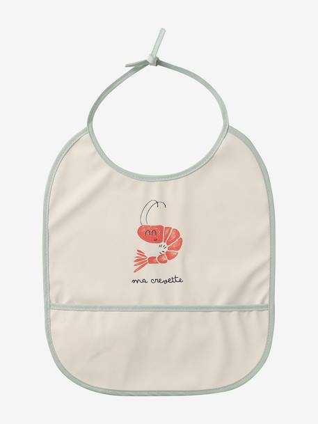 Pack of 2 plasticised baby bibs printed white - vertbaudet enfant 