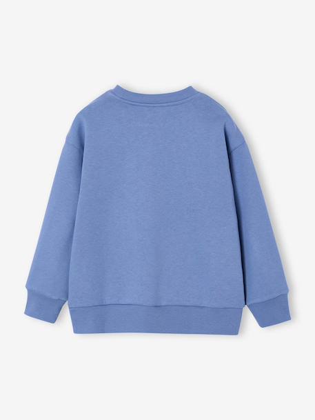 Graphic round neck sweatshirt for boys grey blue+marl white - vertbaudet enfant 