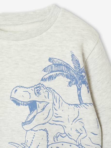 Fancy Sweatshirt for Boys green+marl white+ochre+pale blue - vertbaudet enfant 