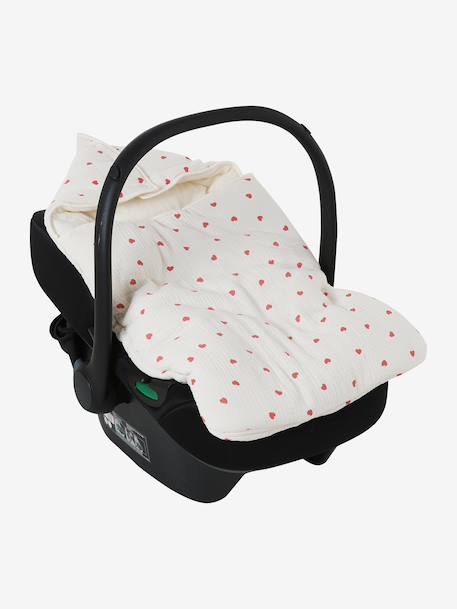 Nid d'ange enveloppant en coton beige imprimé+bleu glacier+bleu grisé+imprimé grenier+vanille - vertbaudet enfant 