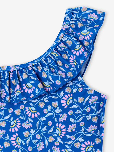 1-Piece Floral Swimsuit for Girls blue - vertbaudet enfant 