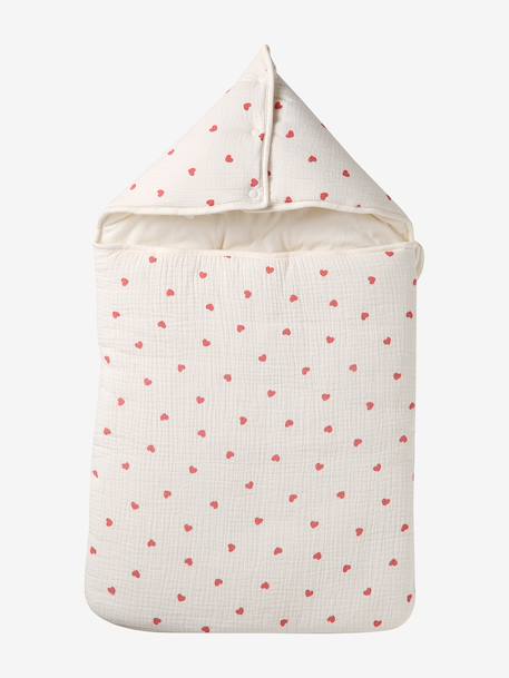 Baby Nest in Cotton Gauze crystal blue+grey blue+printed beige+vanilla+WHITE MEDIUM ALL OVER PRINTED - vertbaudet enfant 