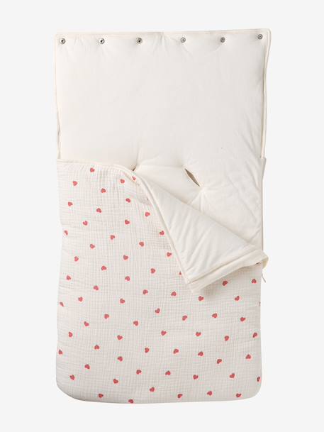 Baby Nest in Cotton Gauze crystal blue+grey blue+printed beige+vanilla+WHITE MEDIUM ALL OVER PRINTED - vertbaudet enfant 