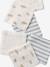 Lot de 6 lingettes lavables beige imprimé+blanc - vertbaudet enfant 