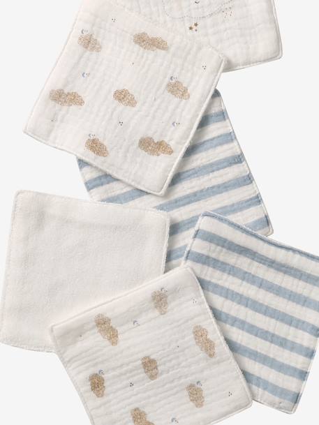 Pack of 6 Washable Wipes printed beige+white - vertbaudet enfant 