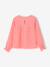 Ruffled Blouse in Cotton Gauze, for Girls coral+ecru - vertbaudet enfant 