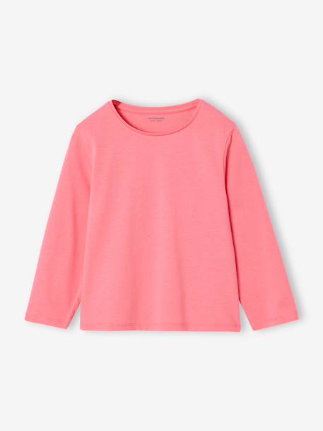 Pack of 3 long-sleeved girls' fancy t-shirts anthracite+coral+grey blue+grey green+indigo+rose - vertbaudet enfant 