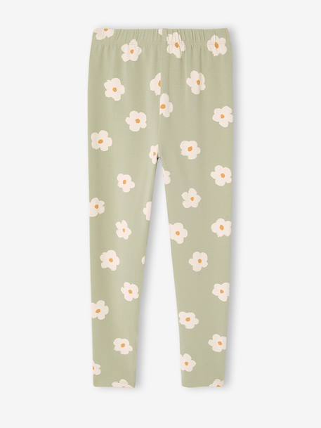 Printed Leggings for Girls almond green+aqua green+ink blue+printed green - vertbaudet enfant 