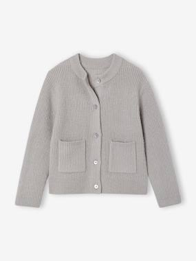 -Gilet fille maille fine mousseuse