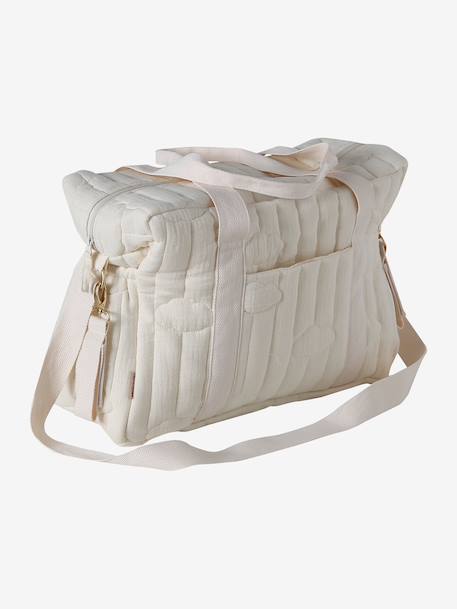 Sac à langer COLINA gaze de coton blanc+écru - vertbaudet enfant 
