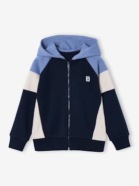 -Sweat zippé garçon capuche coloblock