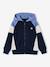 Zipped hooded sweatshirt for boys with colour block design green+medium blue+ochre - vertbaudet enfant 