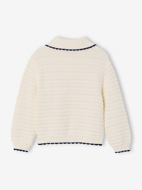 Fancy Knit Jumper for Girls ecru - vertbaudet enfant 