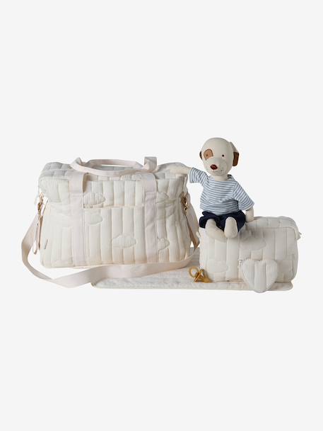 Sac à langer COLINA gaze de coton blanc+écru - vertbaudet enfant 