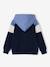 Zipped hooded sweatshirt for boys with colour block design green+medium blue+ochre - vertbaudet enfant 