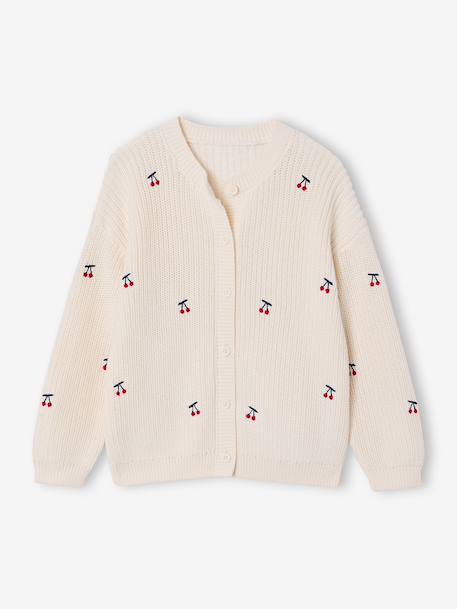 Fancy Cardigan for Girls blush+ecru+vanilla - vertbaudet enfant 