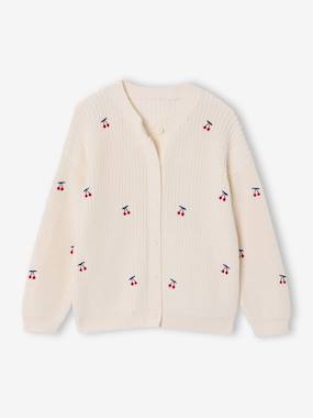 -Gilet fille fantaisie en côte perlée