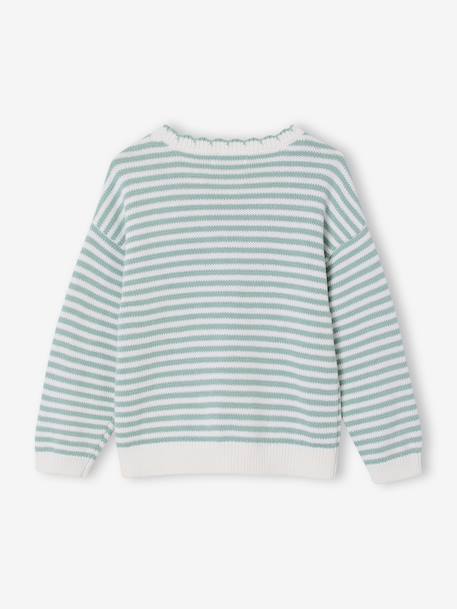 Striped jumper for girls grey blue+navy blue - vertbaudet enfant 