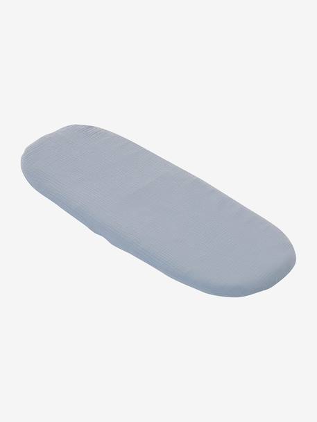 Carrycot Liner in Cotton Gauze grey blue+printed beige+white - vertbaudet enfant 