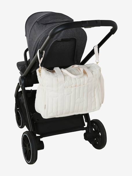 Sac à langer COLINA gaze de coton blanc+écru - vertbaudet enfant 
