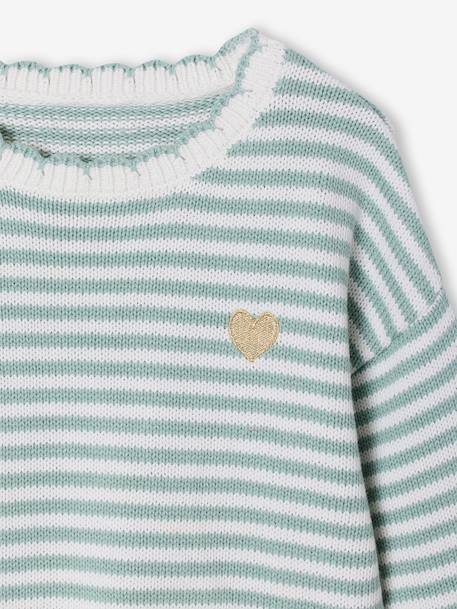 Striped jumper for girls grey blue+navy blue - vertbaudet enfant 