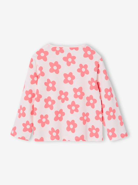 Pack of 3 long-sleeved girls' fancy t-shirts anthracite+coral+grey blue+grey green+indigo+rose - vertbaudet enfant 