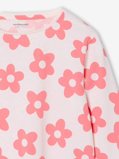 Lot de 3 t-shirts fille fantaisie manches longues anthracite+bleu grisé+corail+indigo+rose - vertbaudet enfant 