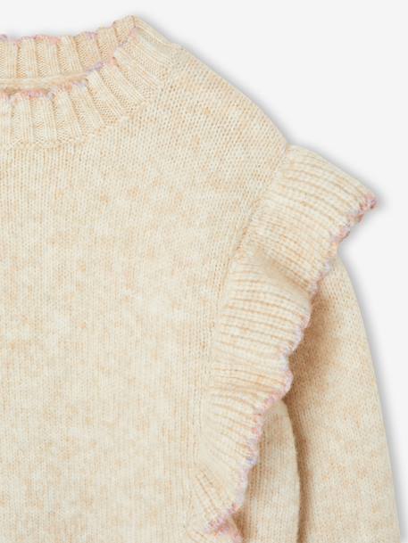 Knitted Jumper for Girls ecru - vertbaudet enfant 