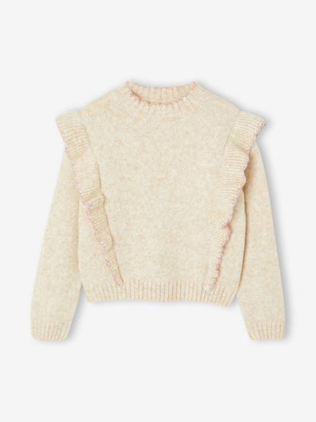 Knitted Jumper for Girls ecru - vertbaudet enfant 