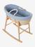 Carrycot Liner in Cotton Gauze grey blue+printed beige+white - vertbaudet enfant 