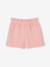 Girl's paperbag shorts in twill rosy - vertbaudet enfant 