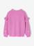 Jumper with Ruffled Sleeves for Girls ecru+mauve+red+striped navy blue - vertbaudet enfant 