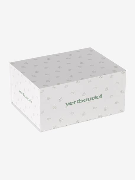 8-piece baby gift set: 1 rattle, 1 travel changing mat, 5 wipes, 1 pouch ochre+printed green+printed white - vertbaudet enfant 