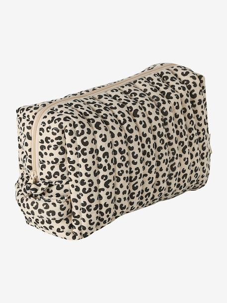 Mama Cotton Gauze Toiletry Bag ecru+printed beige+white - vertbaudet enfant 