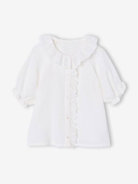 Chemise fille broderie anglaise écru - vertbaudet enfant 