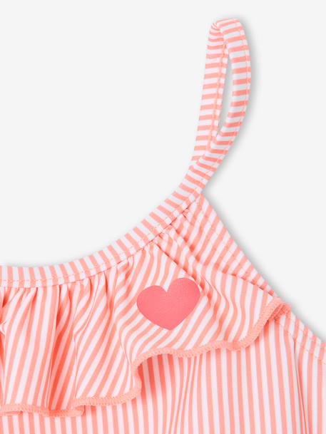 Striped 2-Piece Swimsuit for Girls coral - vertbaudet enfant 
