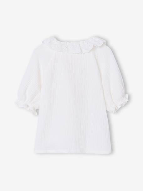 Chemise fille broderie anglaise écru - vertbaudet enfant 