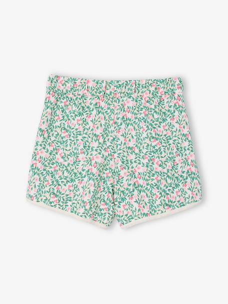 Fleece Sports Shorts for Girls aqua green+ecru+navy blue+vanilla - vertbaudet enfant 