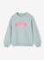 Girl's sweatshirt with positive message aqua green+pale pink - vertbaudet enfant 