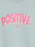 Girl's sweatshirt with positive message aqua green+pale pink - vertbaudet enfant 