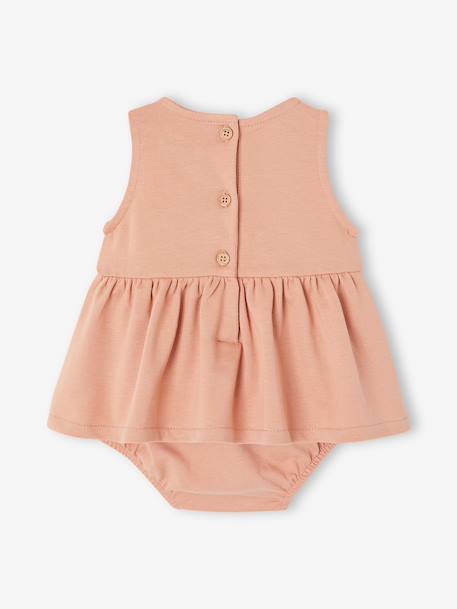Dress with Integrated Bodysuit for Newborns old rose - vertbaudet enfant 