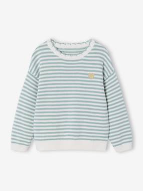 Girls-Cardigans, Jumpers & Sweatshirts-Jumpers-Striped jumper for girls 