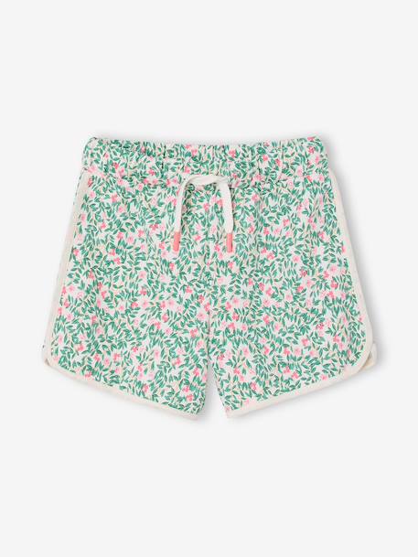 Fleece Sports Shorts for Girls aqua green+ecru+navy blue+vanilla - vertbaudet enfant 