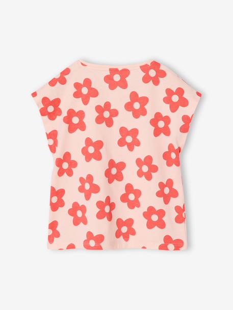 Lot de 3 tee-shirts fille fantaisie manches courtes bleu grisé+bleu pâle+rose poudré - vertbaudet enfant 