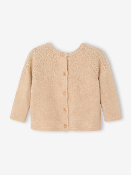 Openwork Knit Jumper for Girls marl beige - vertbaudet enfant 