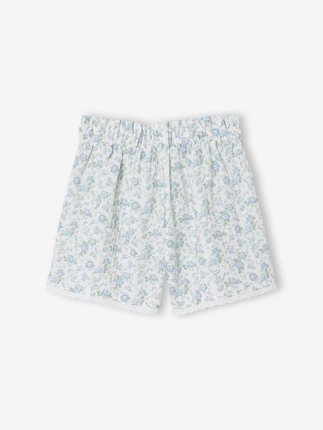 Cotton gauze shorts for girls blush+light blue+old rose - vertbaudet enfant 