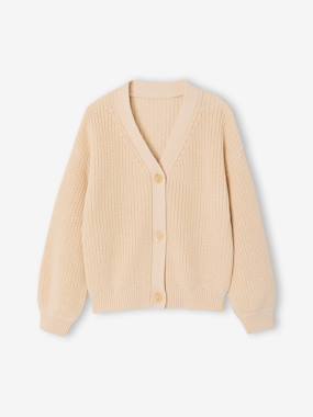 -Gilet fille en côte perlée