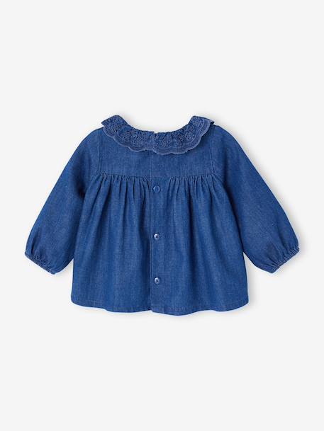 Girl's denim blouse stone - vertbaudet enfant 
