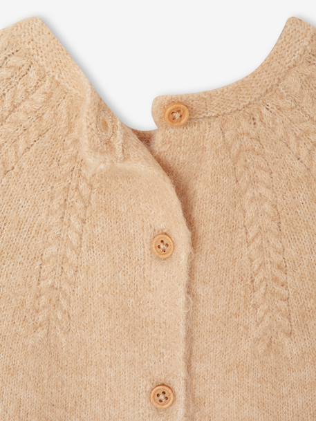 Openwork Knit Jumper for Girls marl beige - vertbaudet enfant 