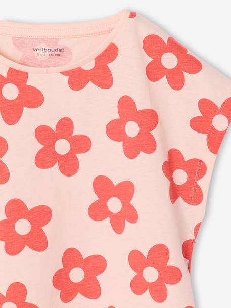 Lot de 3 tee-shirts fille fantaisie manches courtes bleu grisé+bleu pâle+rose poudré - vertbaudet enfant 